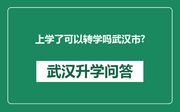 上学了可以转学吗武汉市?