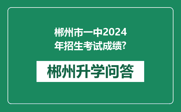 郴州市一中2024年招生考试成绩?