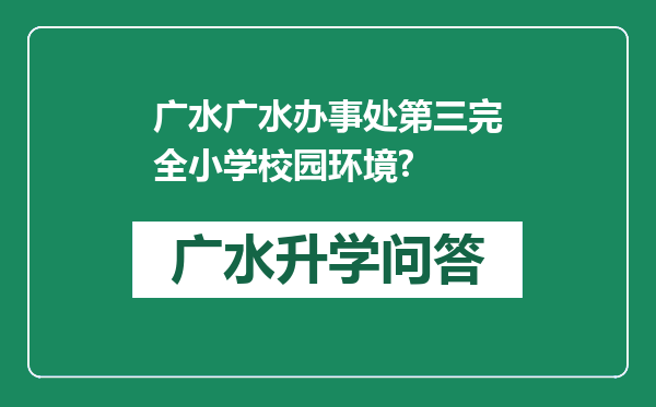 广水广水办事处第三完全小学校园环境?