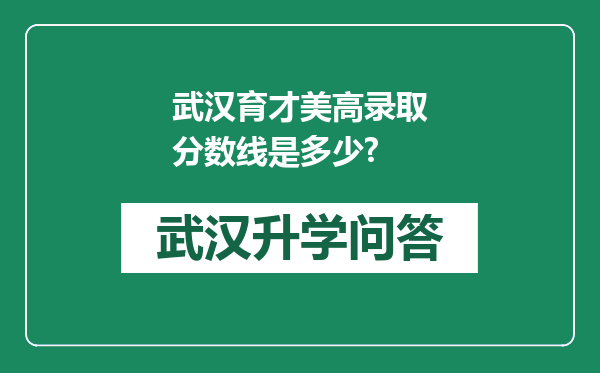 武汉育才美高录取分数线是多少?
