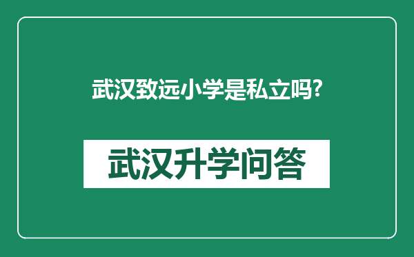 武汉致远小学是私立吗?