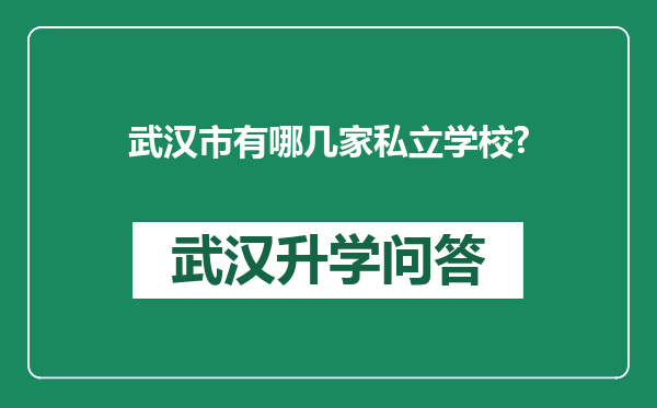 武汉市有哪几家私立学校?