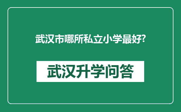 武汉市哪所私立小学最好?