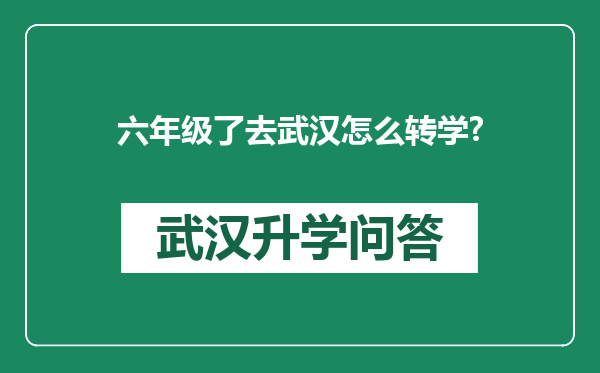 六年级了去武汉怎么转学?