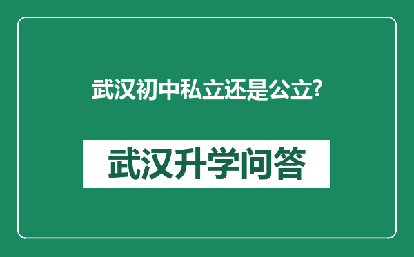 武汉初中私立还是公立?