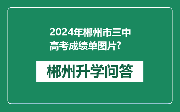 2024年郴州市三中高考成绩单图片?