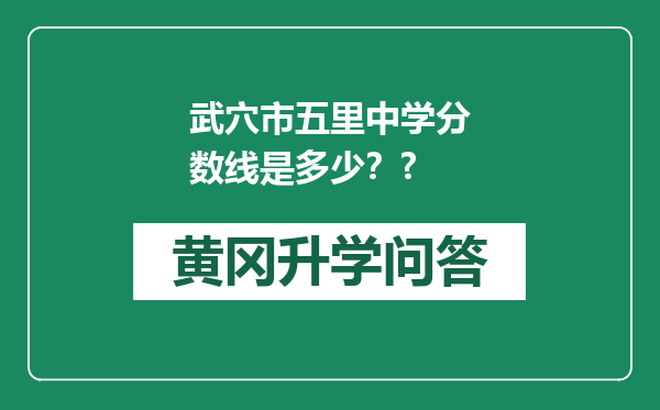武穴市五里中学分数线是多少？?