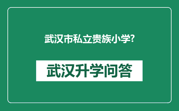 武汉市私立贵族小学?