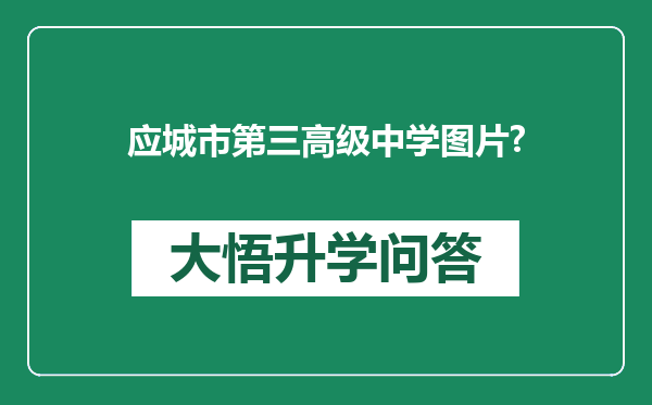 应城市第三高级中学图片?