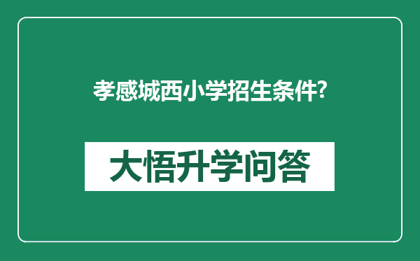 孝感城西小学招生条件?