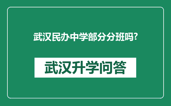 武汉民办中学部分分班吗?
