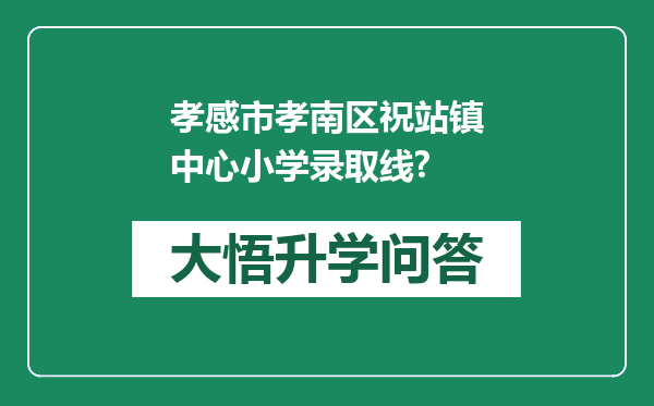 孝感市孝南区祝站镇中心小学录取线?