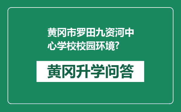 黄冈市罗田九资河中心学校校园环境?