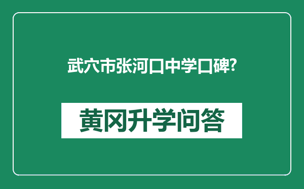 武穴市张河口中学口碑?