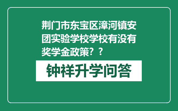 荆门市东宝区漳河镇安团实验学校学校有没有奖学金政策？?