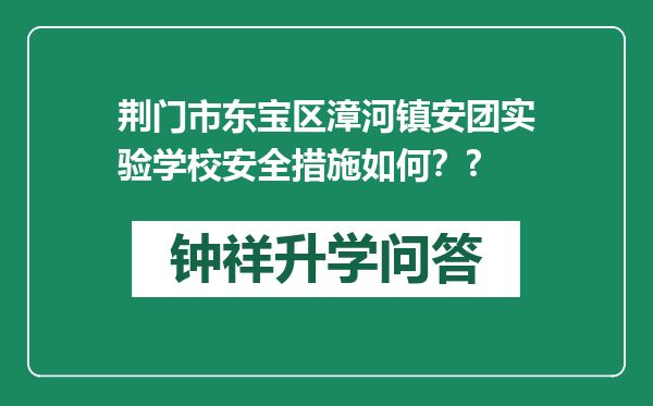 荆门市东宝区漳河镇安团实验学校安全措施如何？?