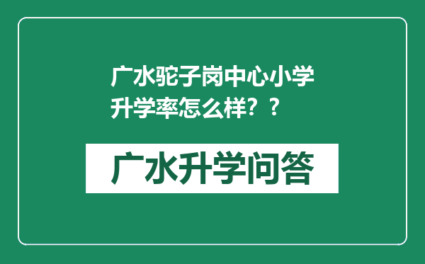 广水驼子岗中心小学升学率怎么样？?