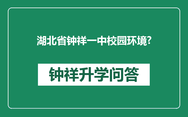 湖北省钟祥一中校园环境?