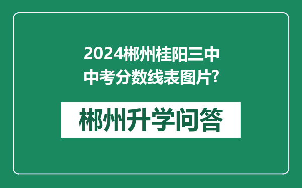 2024郴州桂阳三中中考分数线表图片?