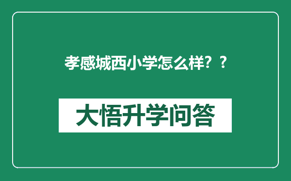 孝感城西小学怎么样？?