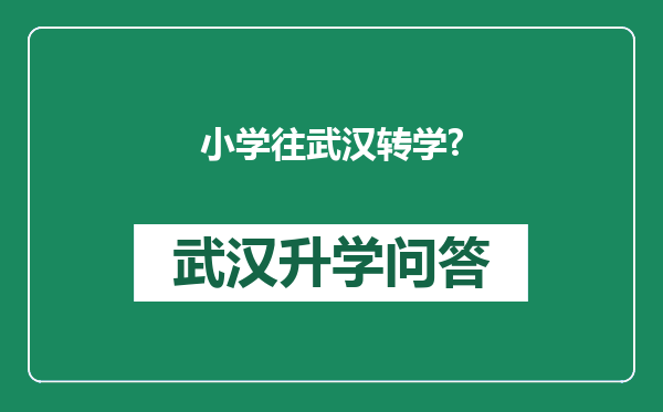 小学往武汉转学?