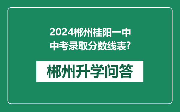 2024郴州桂阳一中中考录取分数线表?