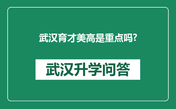 武汉育才美高是重点吗?