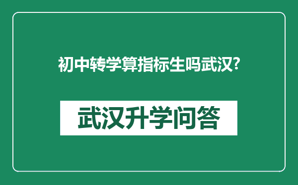 初中转学算指标生吗武汉?