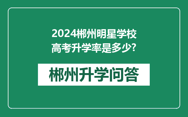 2024郴州明星学校高考升学率是多少?
