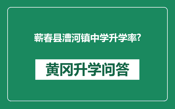 蕲春县漕河镇中学升学率?