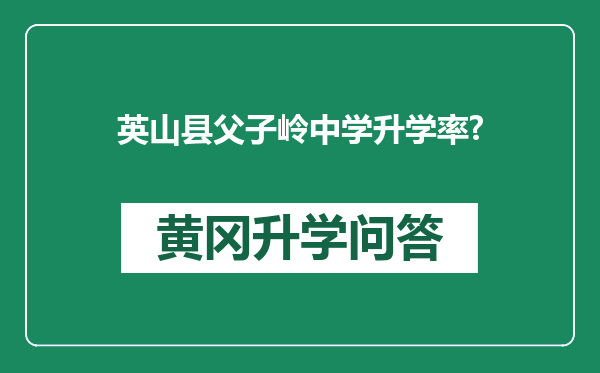 英山县父子岭中学升学率?