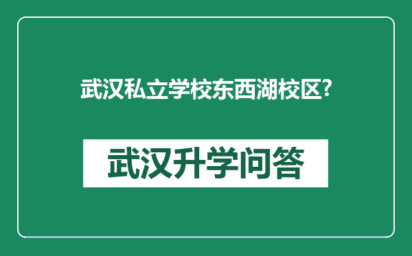 武汉私立学校东西湖校区?