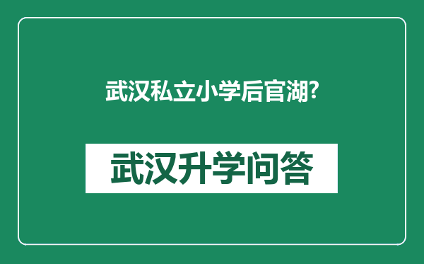武汉私立小学后官湖?