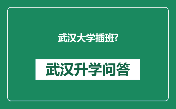 武汉大学插班?