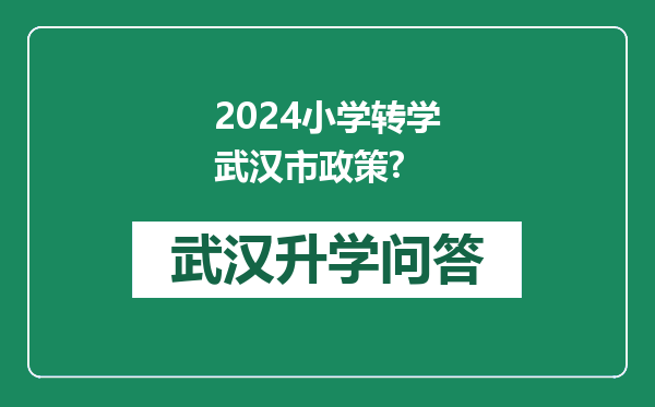 2024小学转学武汉市政策?