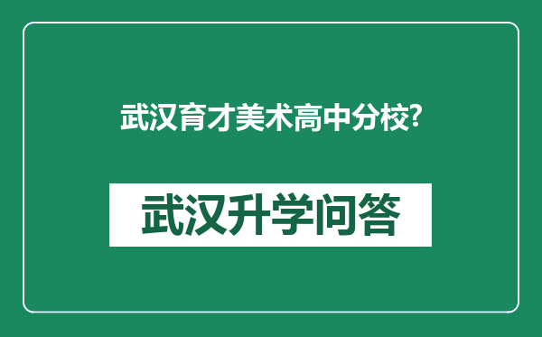 武汉育才美术高中分校?