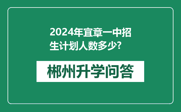 2024年宜章一中招生计划人数多少?