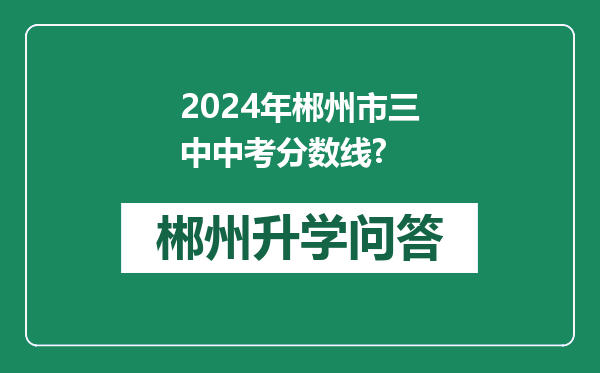 2024年郴州市三中中考分数线?