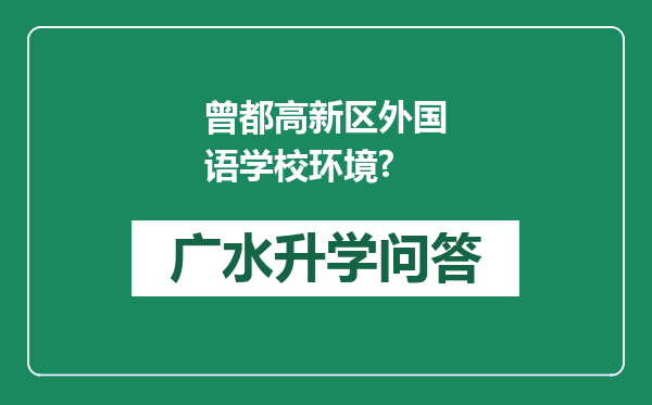 曾都高新区外国语学校环境?