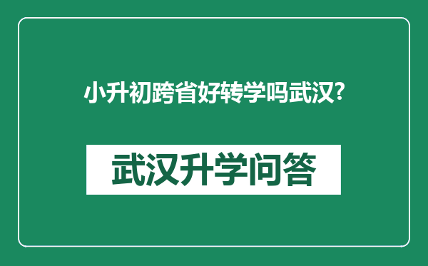 小升初跨省好转学吗武汉?