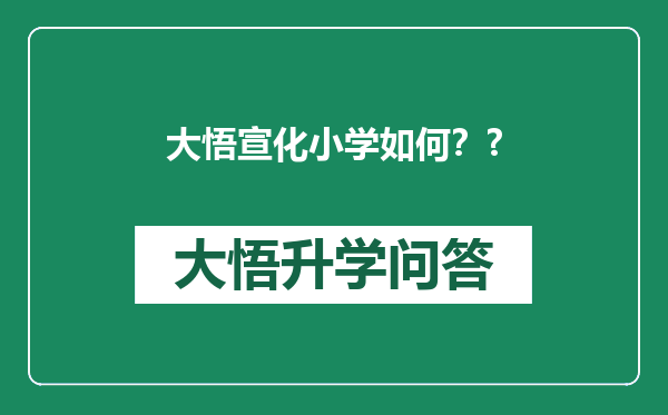 大悟宣化小学如何？?