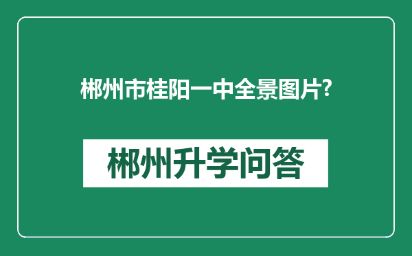 郴州市桂阳一中全景图片?
