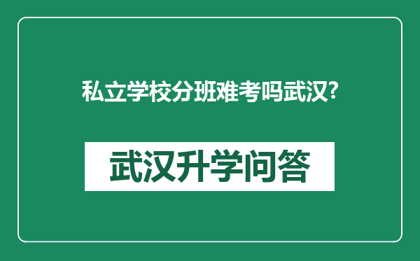 私立学校分班难考吗武汉?