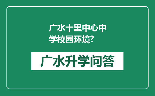 广水十里中心中学校园环境?
