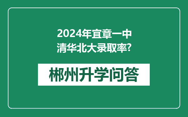 2024年宜章一中清华北大录取率?