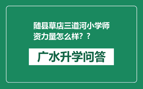 随县草店三道河小学师资力量怎么样？?