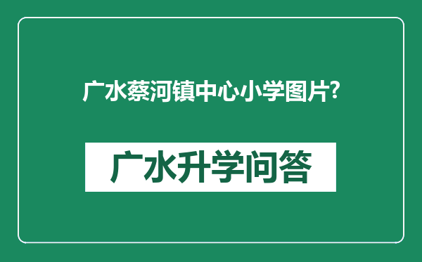 广水蔡河镇中心小学图片?