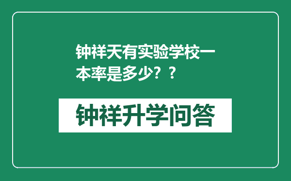 钟祥天有实验学校一本率是多少？?
