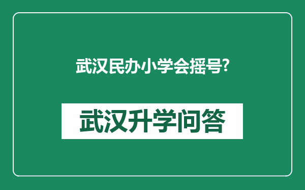 武汉民办小学会摇号?