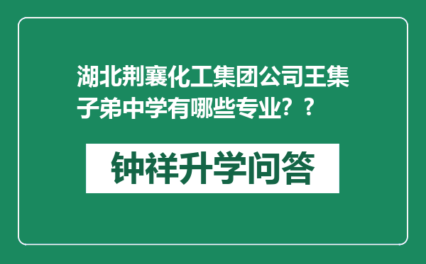 湖北荆襄化工集团公司王集子弟中学有哪些专业？?
